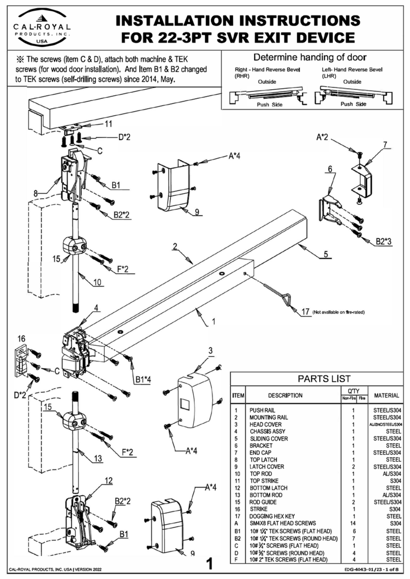 Cal-Royal 22-3PT installation instructions Cal-Royal 22-3PT installation instructions