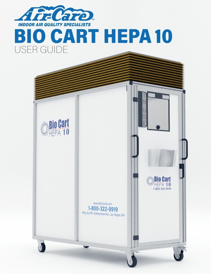 Aircare BIO CART HEPA 10 user guide