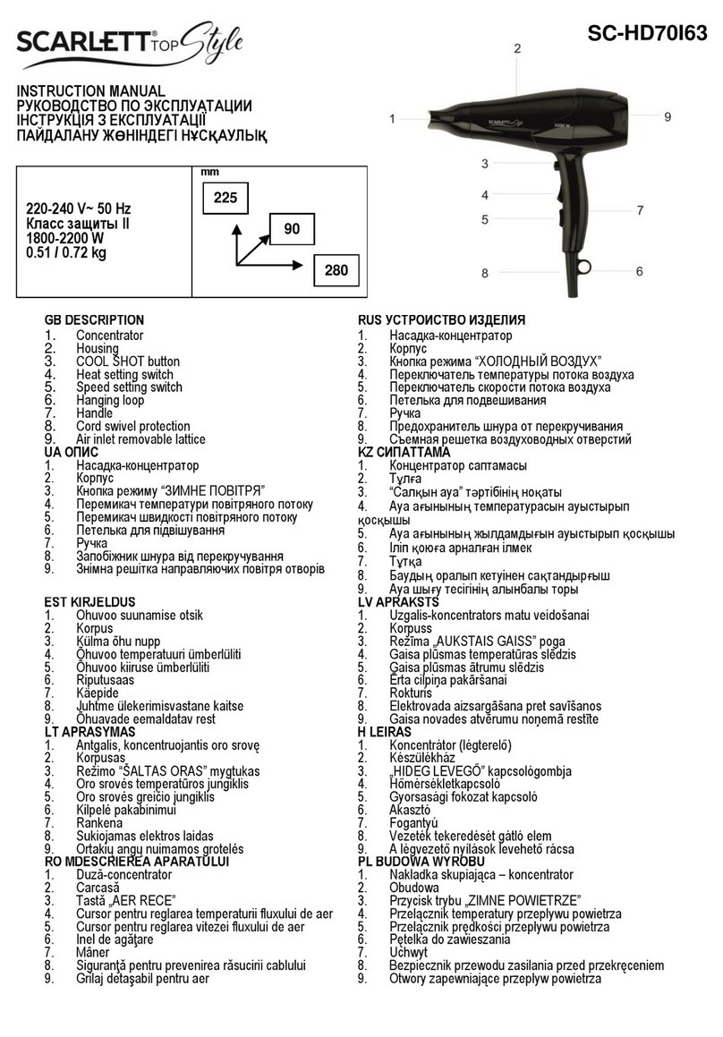 Scarlett TOP Style SC-HD70I63 instruction manual Scarlett TOP Style SC-HD70I63 instruction manual