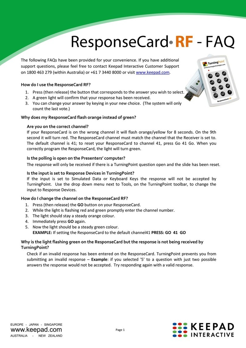 KEEPAD ResponseCard RF Faq