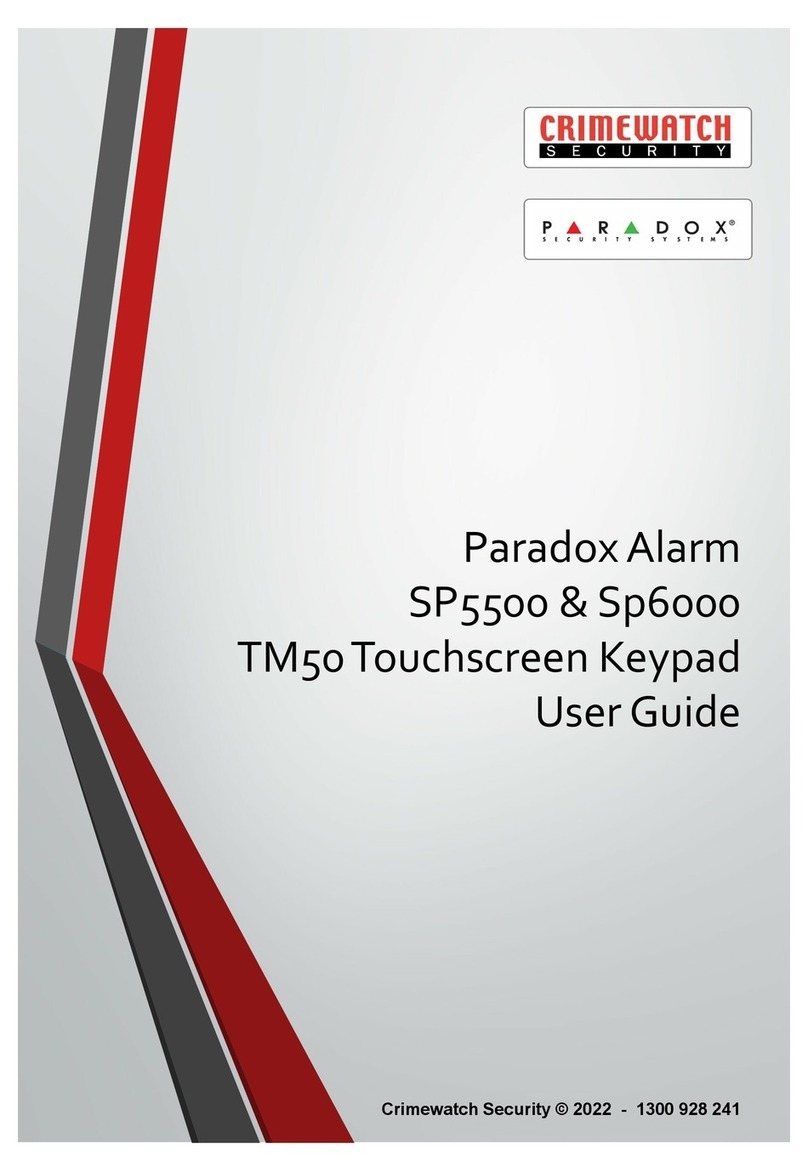 CRIMEWATCH SECURITY Paradox Alarm SP5500 user guide