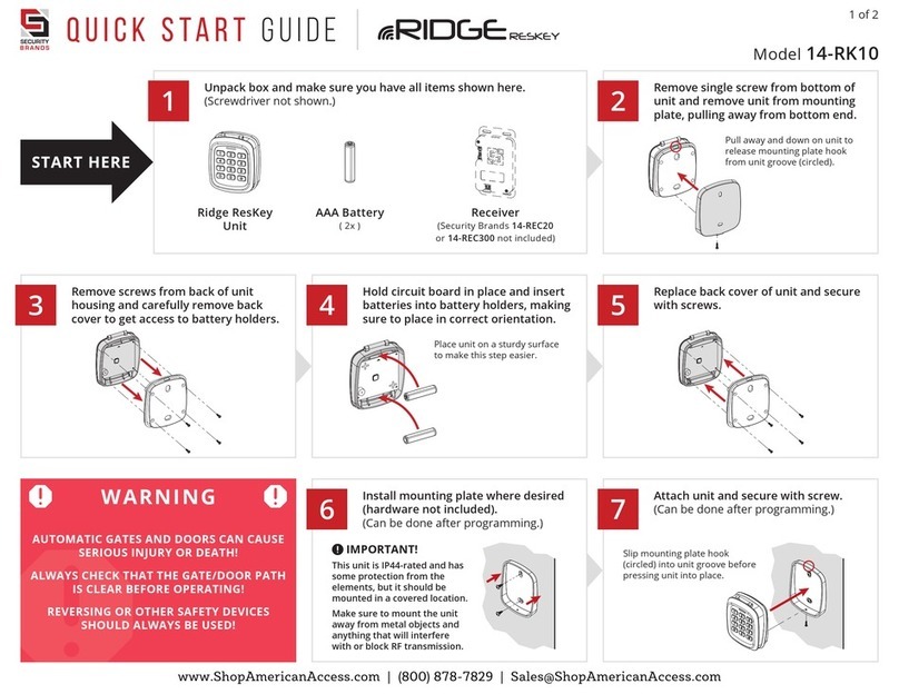 RIDGE RESKEY 14-RK10 User manual