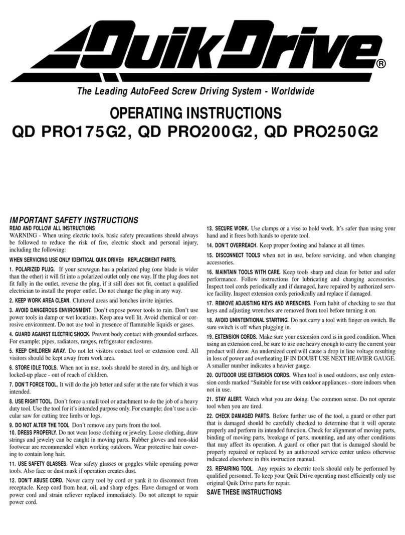 QuikDrive QD PRO175G2 operating instructions