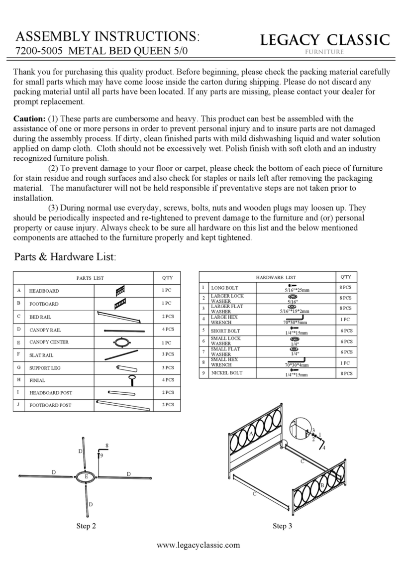 Legacy Classic Furniture 7200-5005 Assembly instructions Legacy Classic Furniture 7200-5005 Assembly instructions
