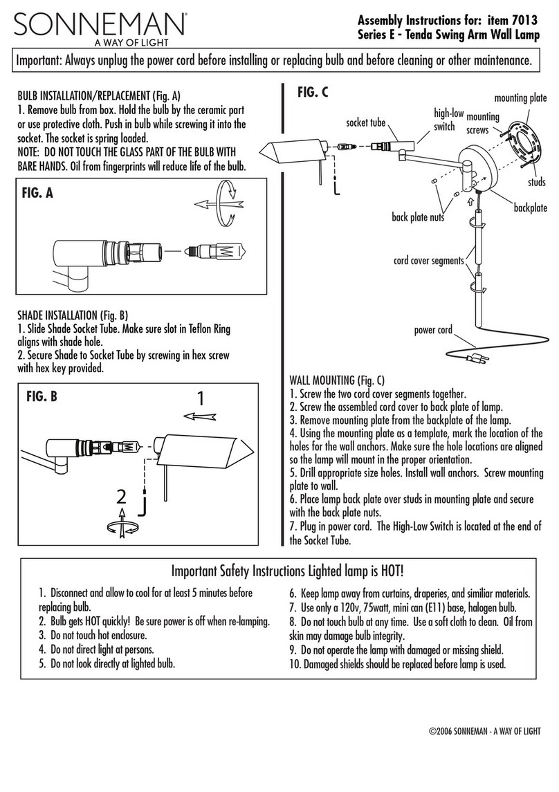 SONNEMAN E Series Assembly instructions SONNEMAN E Series Assembly instructions