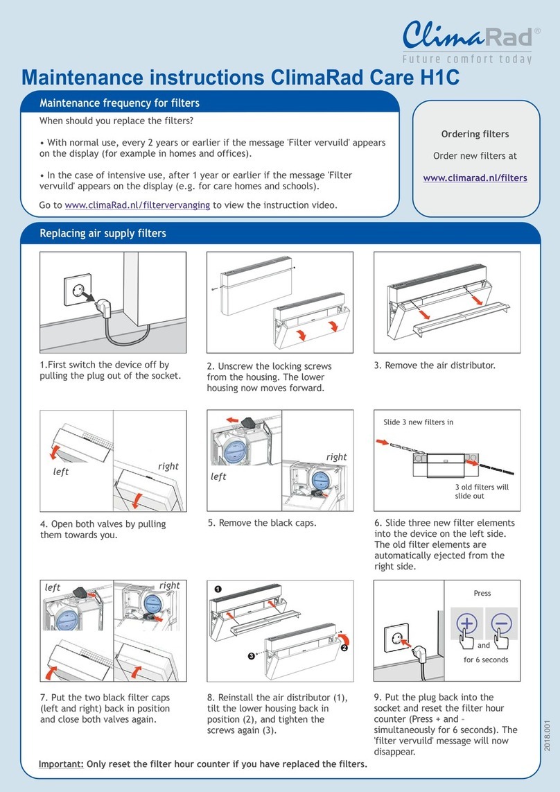 ClimaRad Care H1C Additional Installation, Operation and Maintenance Instructions