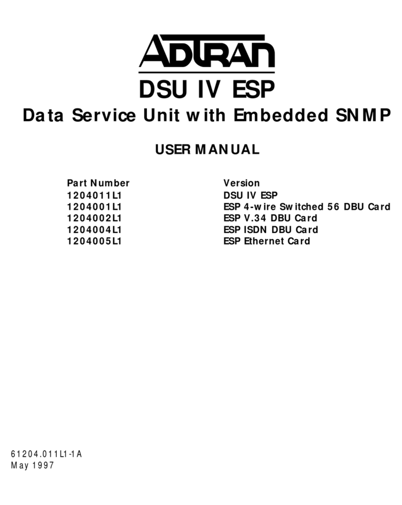 ADTRAN DSU IV ESP User manual ADTRAN DSU IV ESP User manual