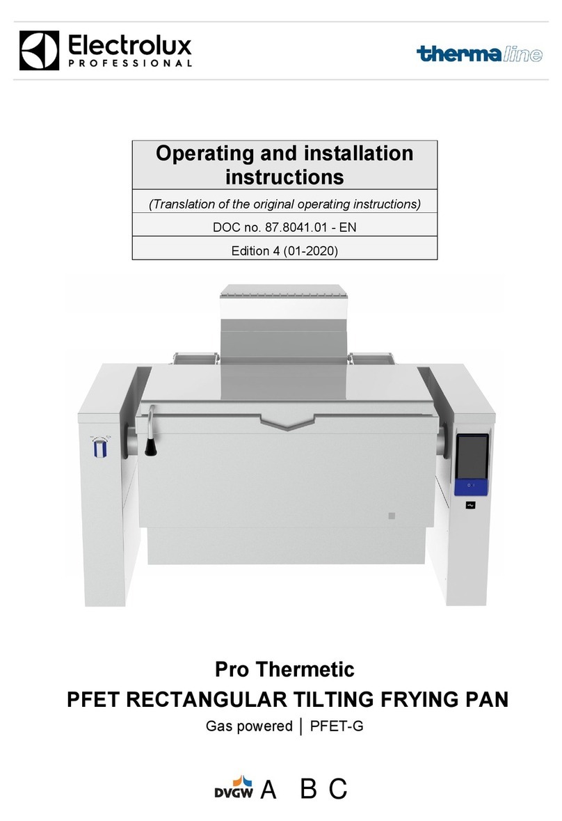 Electrolux Professional thermaline Pro Thermetic PFET-G Series Operating and installation instructions Electrolux Professional thermaline Pro Thermetic PFET-G Series Operating and installation instructions