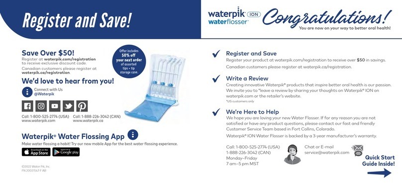 Waterpik ION Water Flosser quick start guide