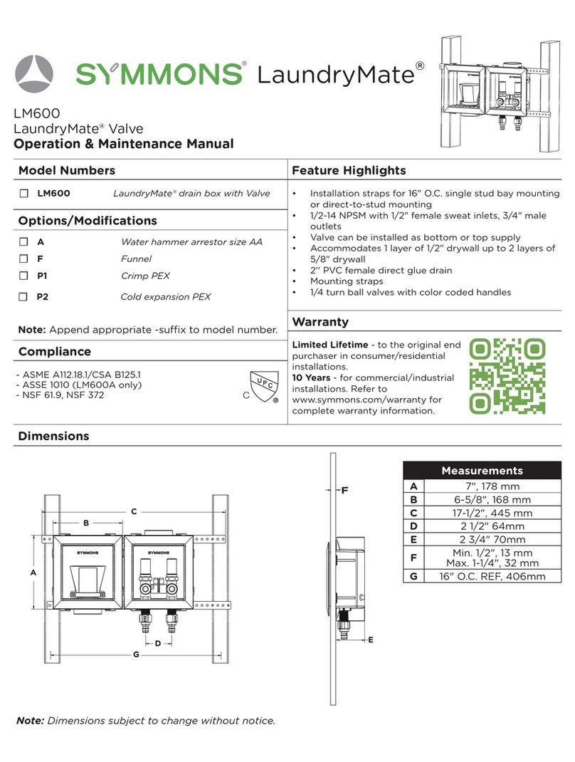 Symmons LaundryMate LM600 Manual