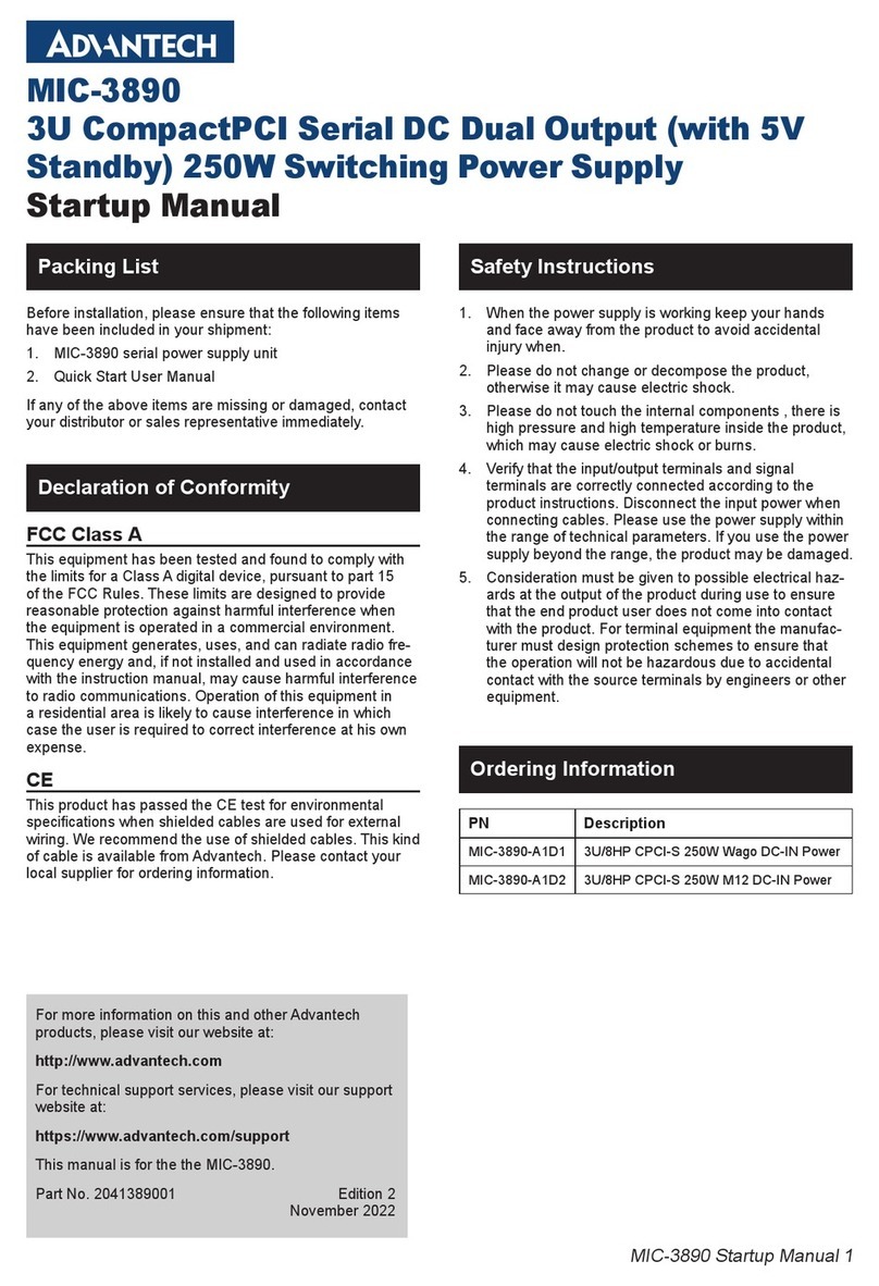 Advantech MIC-3890 Startup manual