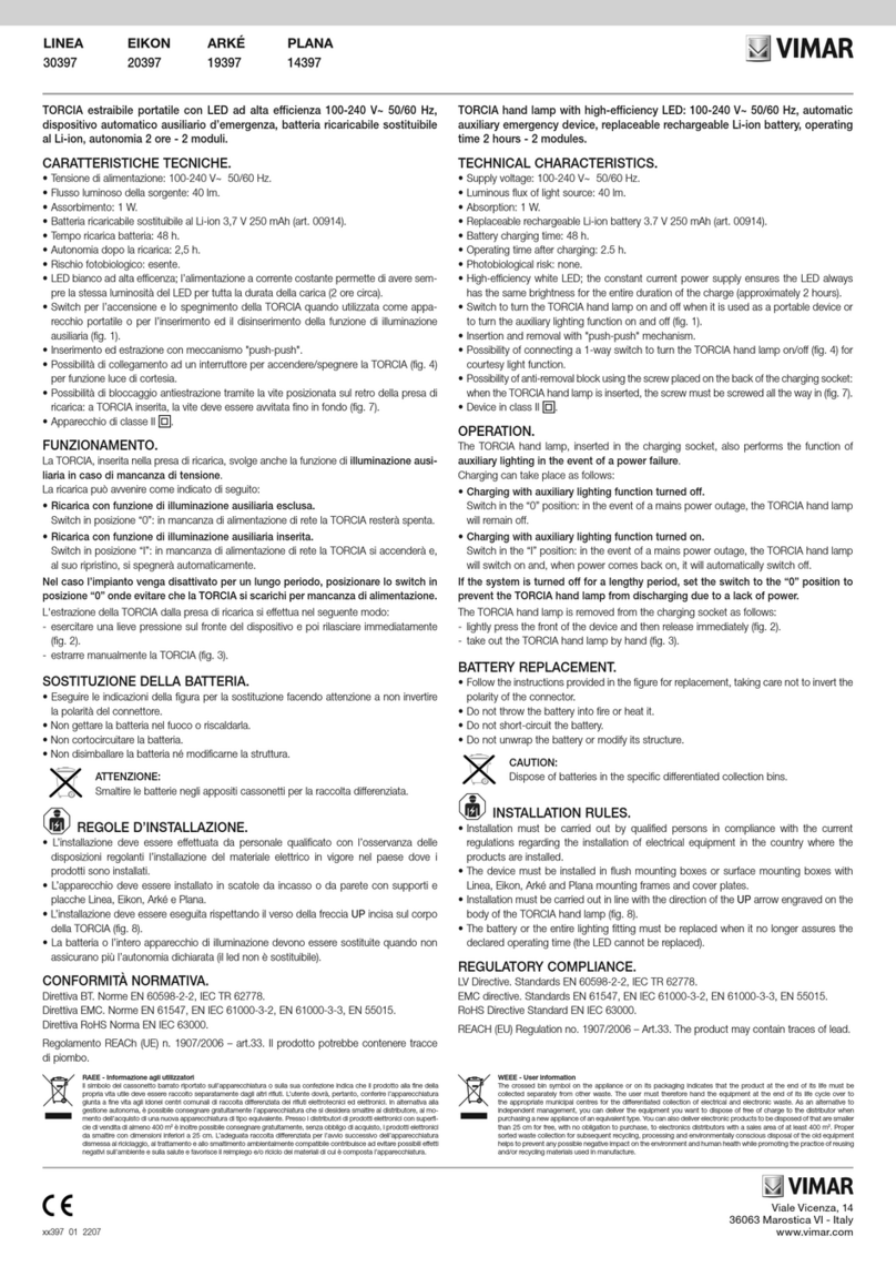 Vimar LINEA 30397 User manual