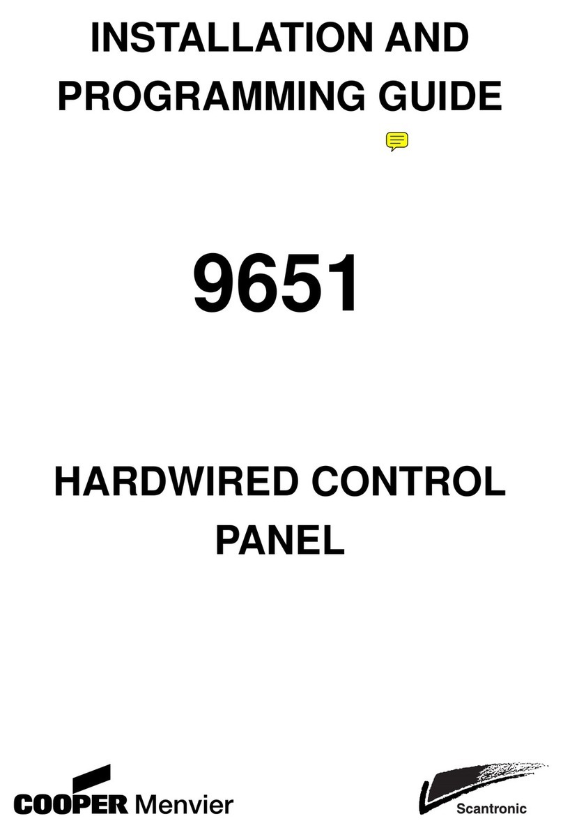 Cooper Menvier Scantronic 9651 Installation guide