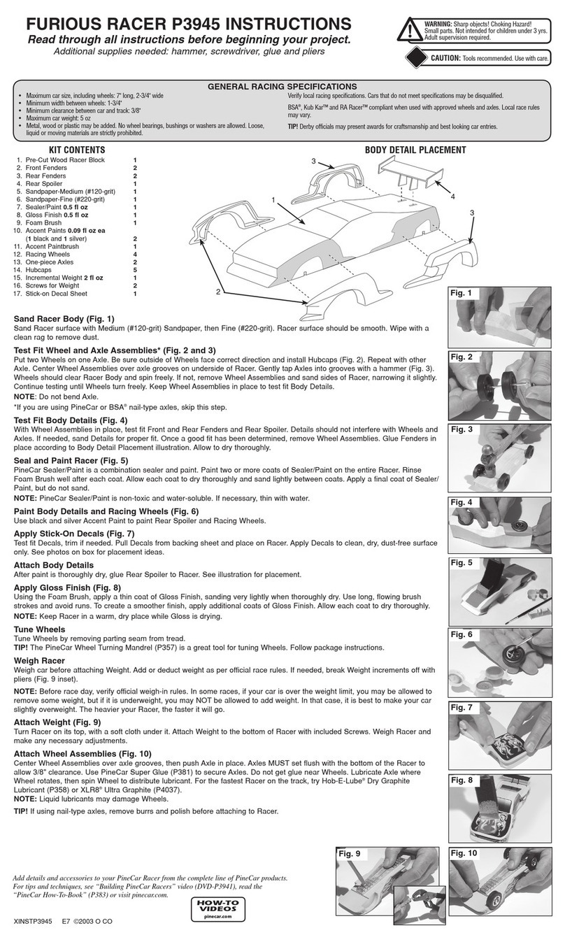 PineCar FURIOUS RACER P3945 instructions