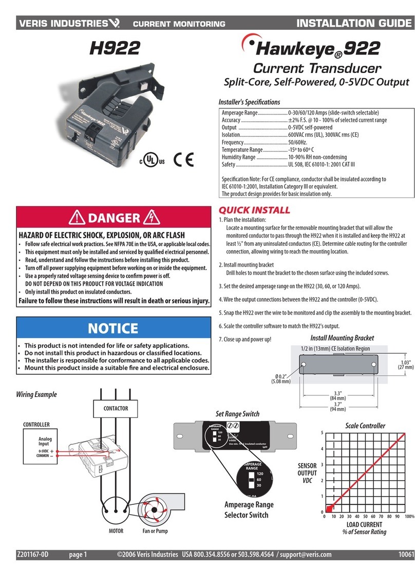Veris Industries Hawkeye 922 User manual