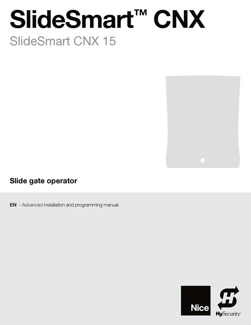 HySecurity Nice SlideSmart CNX 15 Assembly instructions HySecurity Nice SlideSmart CNX 15 Assembly instructions