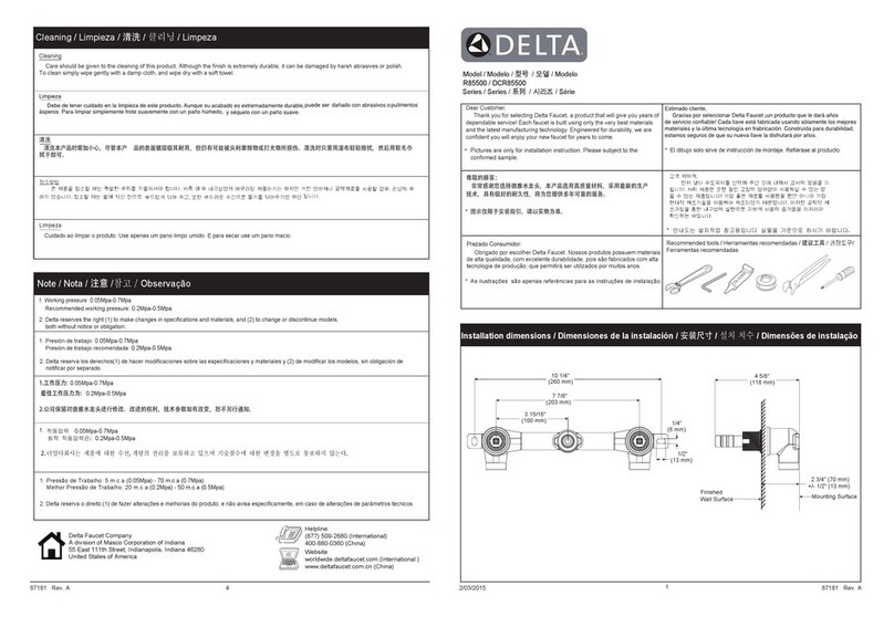 Delta R85500 User manual