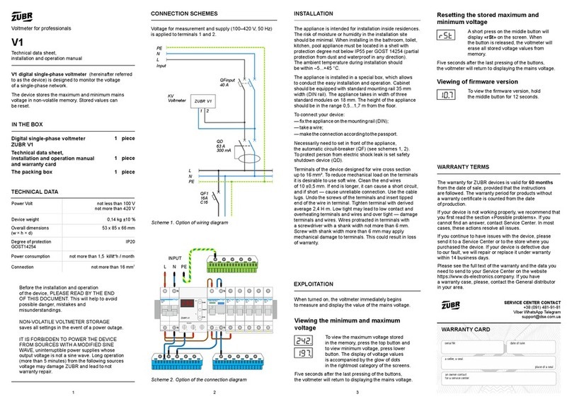 Zubr V1 Installation and operation manual