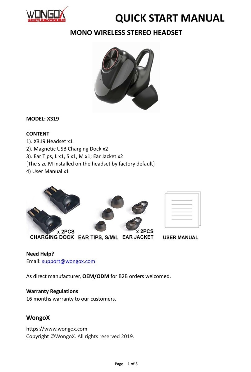 WONGOX X319 Quick start manual