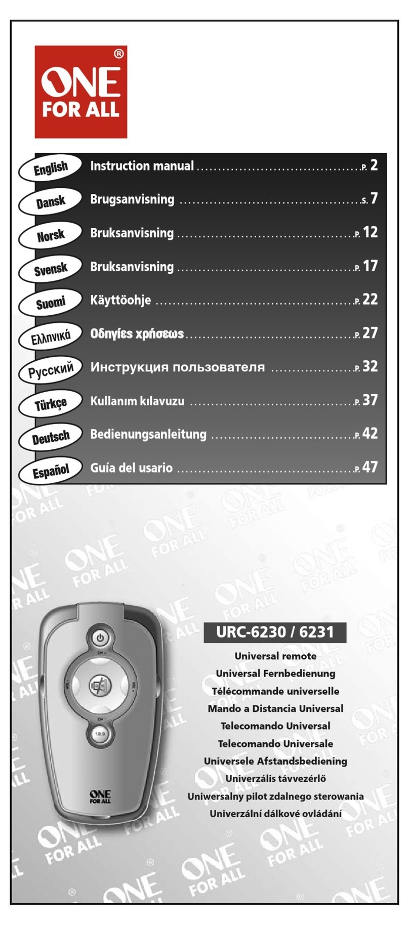 One Forall URC-6230 instruction manual