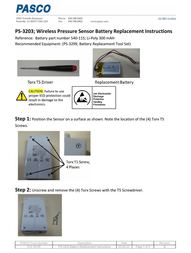 PASCO PS-3203 Replacement instructions