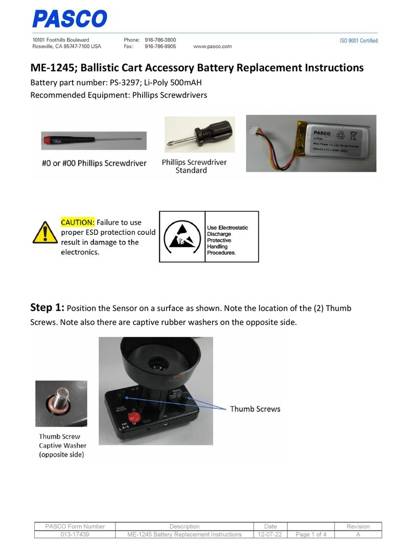 PASCO ME-1245 Replacement instructions