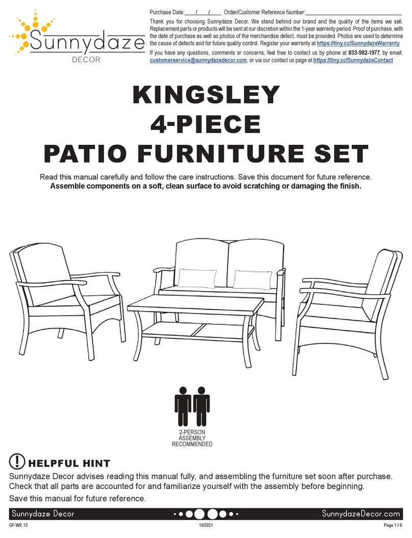 Sunnydaze Decor KINGSLEY Assembly instructions Sunnydaze Decor KINGSLEY Assembly instructions