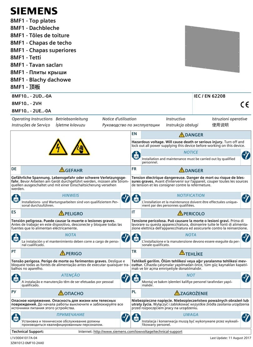 Siemens 8MF1 Series User manual
