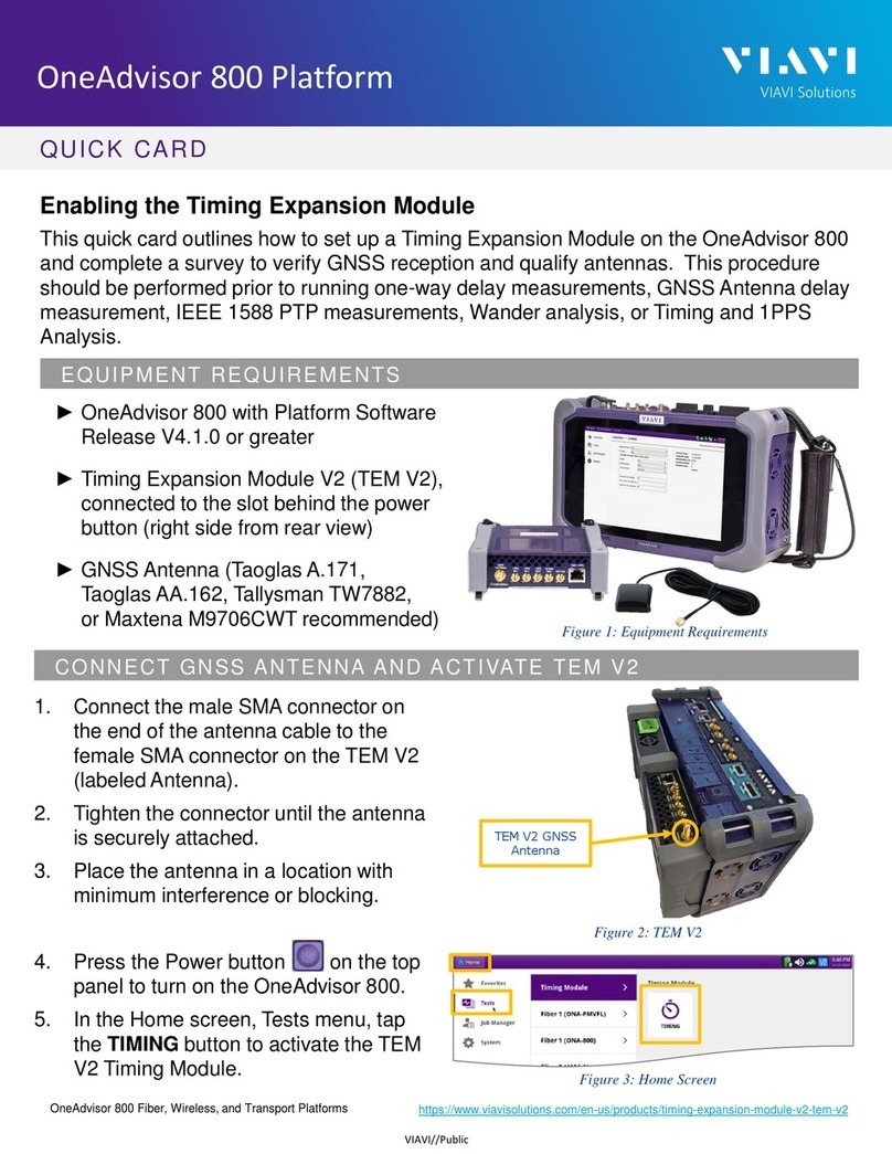 Viavi OneAdvisor 800 Platform Quick Card User Guide Viavi OneAdvisor 800 Platform Quick Card User Guide