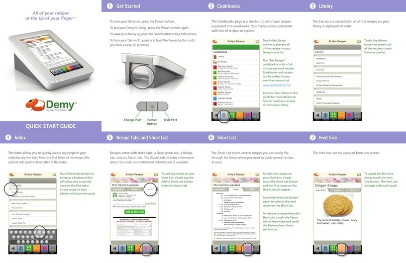 Key Ingredient Demy quick start guide