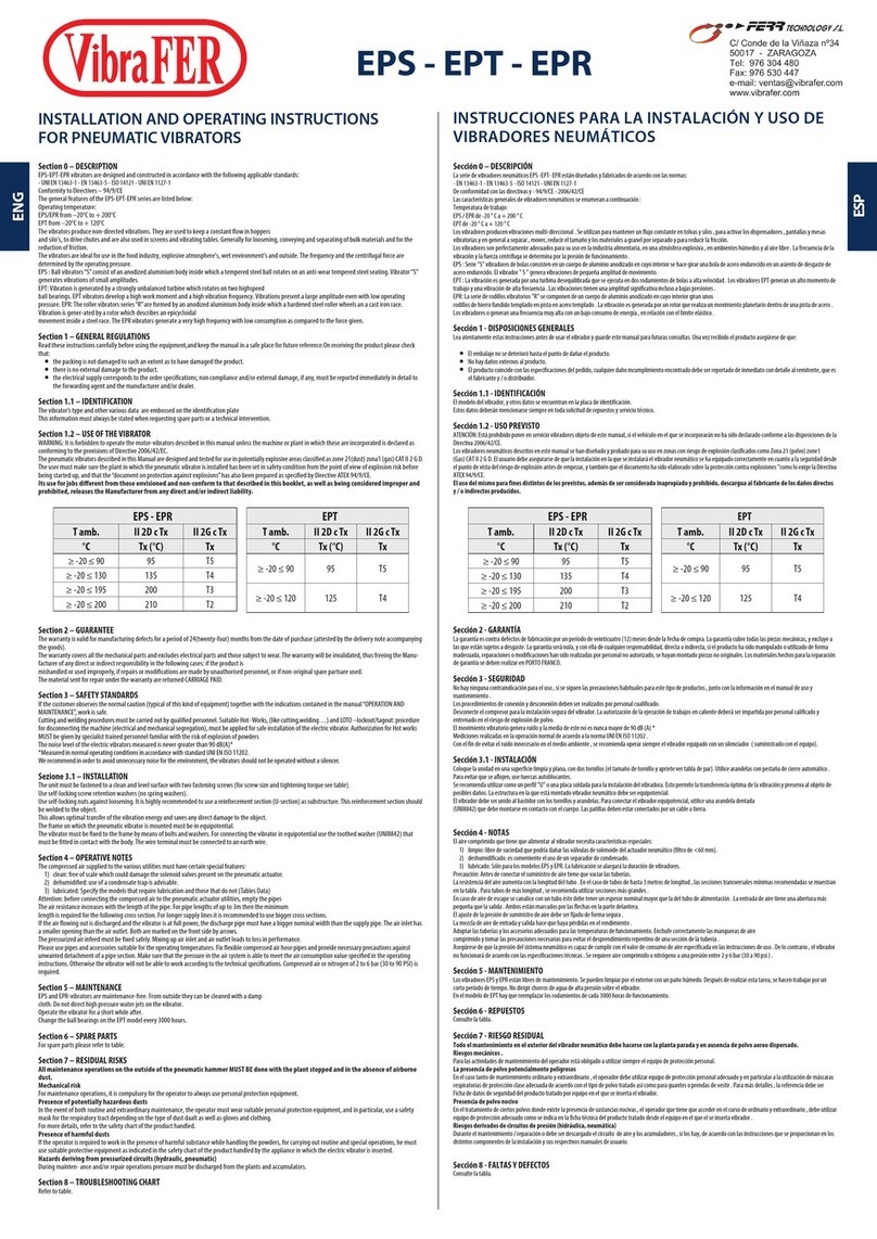 VIBRA FER EPS Series Installation and operating instructions