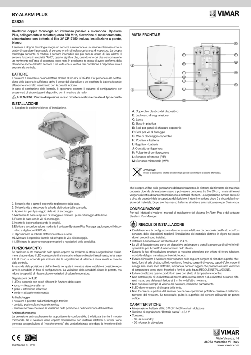 Vimar BY-ALARM PLUS 03835 User manual