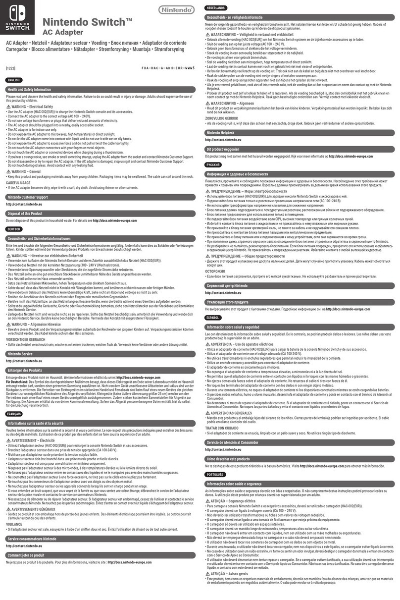 Nintendo Switch HAC-002 quick start guide