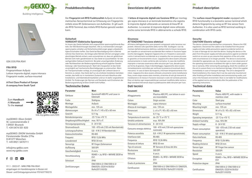 myGekko GEK.COS.FRA.RS41 installation guide