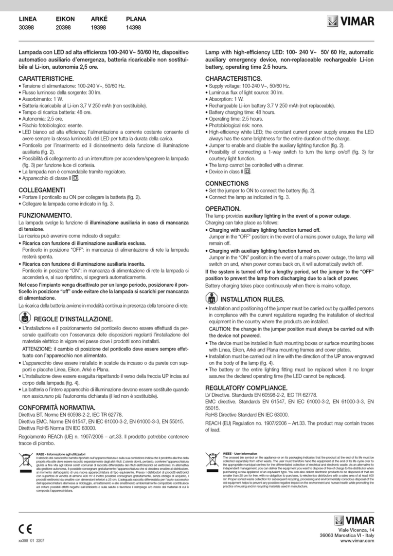 Vimar LINEA 30398 User manual