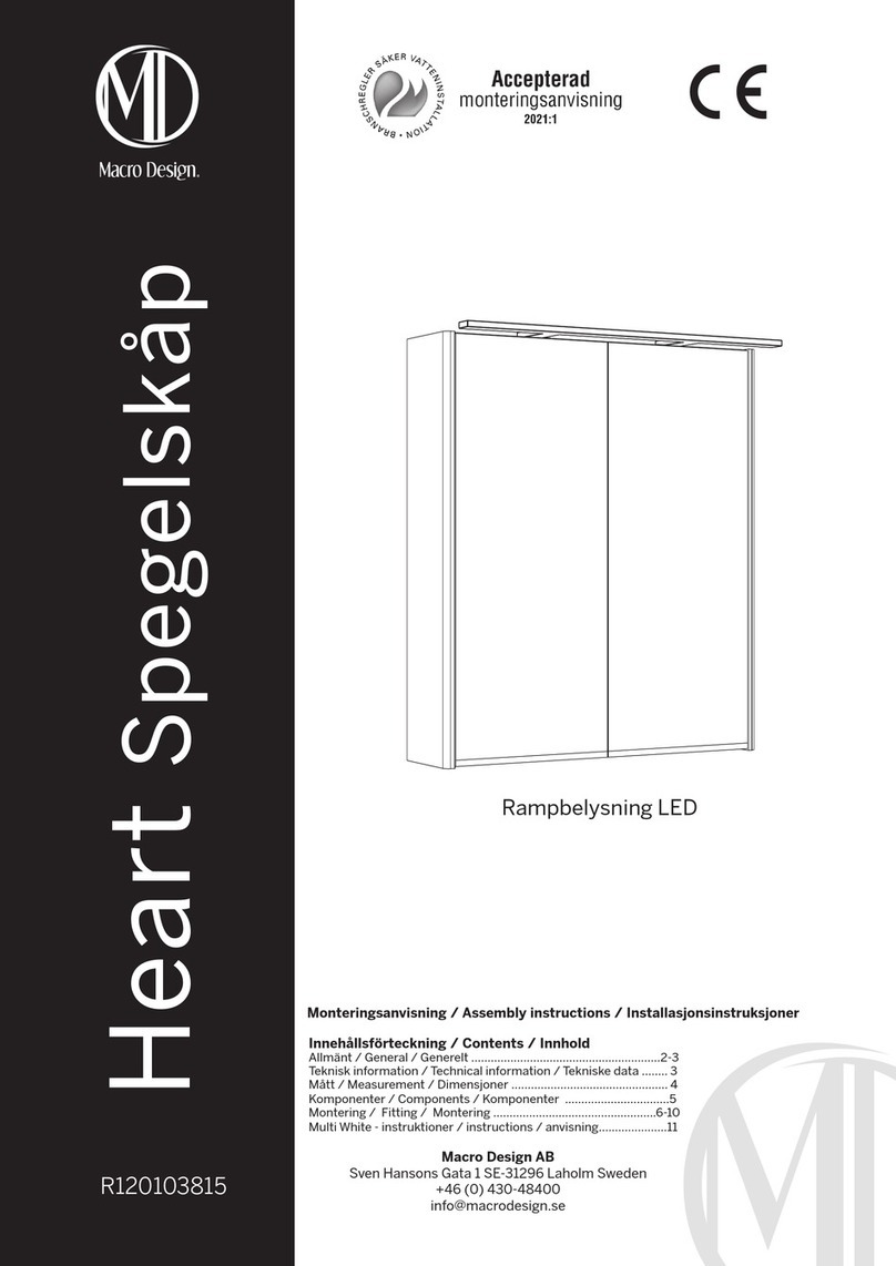 Macro Design Heart Spegelskap FHS45VVBRL manual