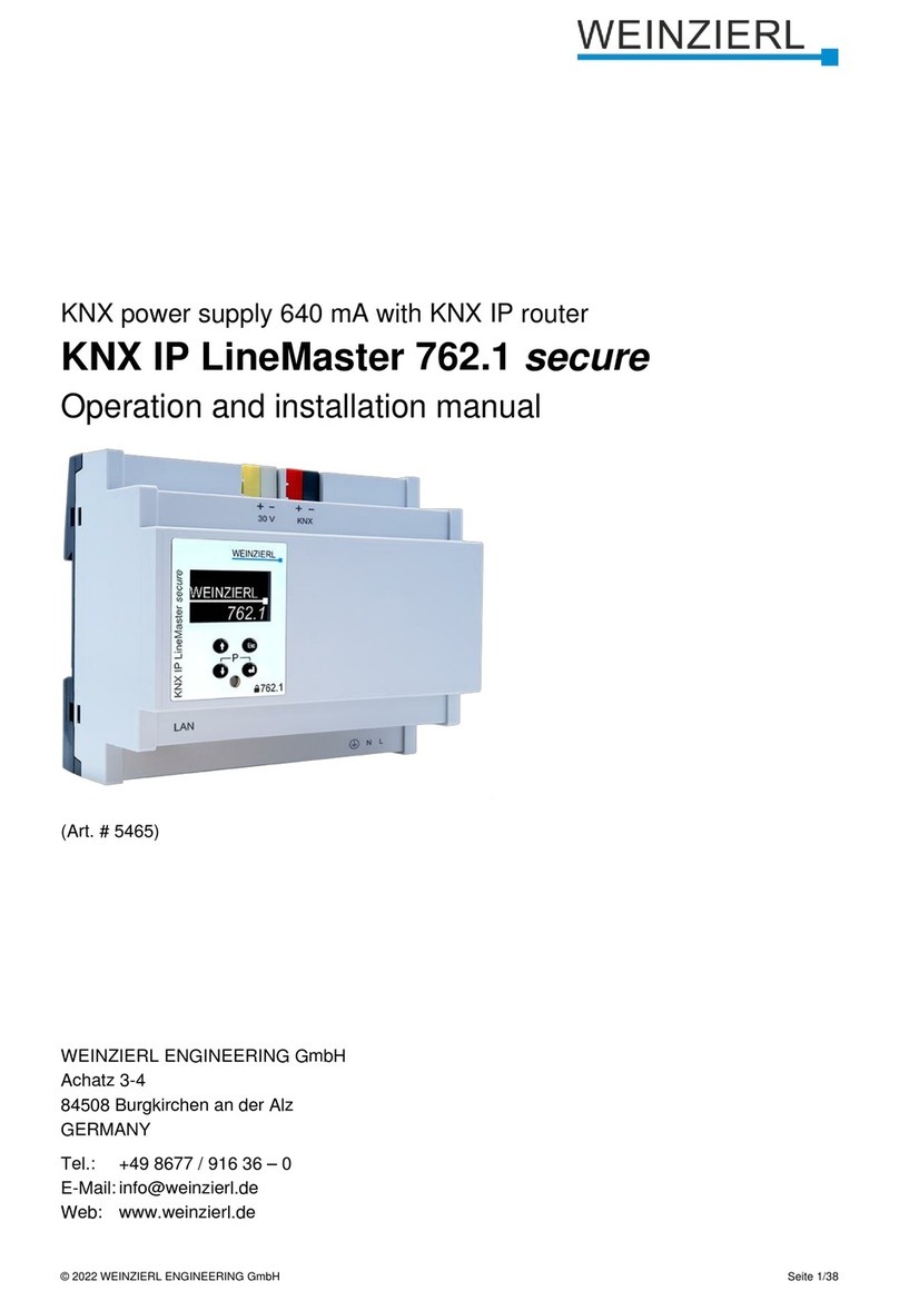 Weinzierl KNX IP LineMaster 762.1 secure Specification sheet