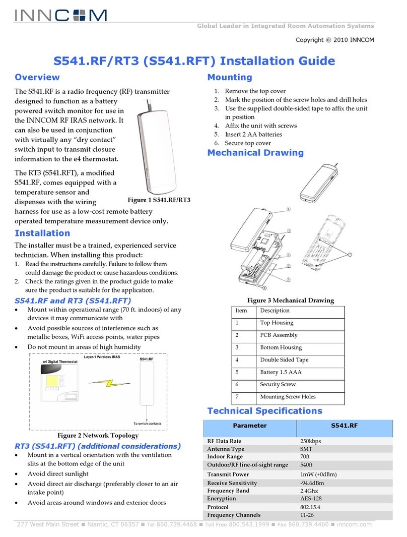 Inncom S541.RF/RT3 User manual