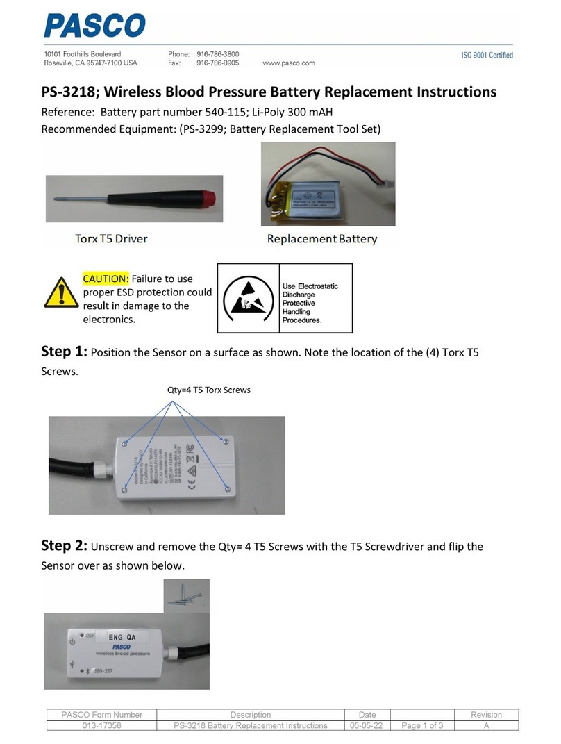 PASCO PS-3218 Replacement instructions