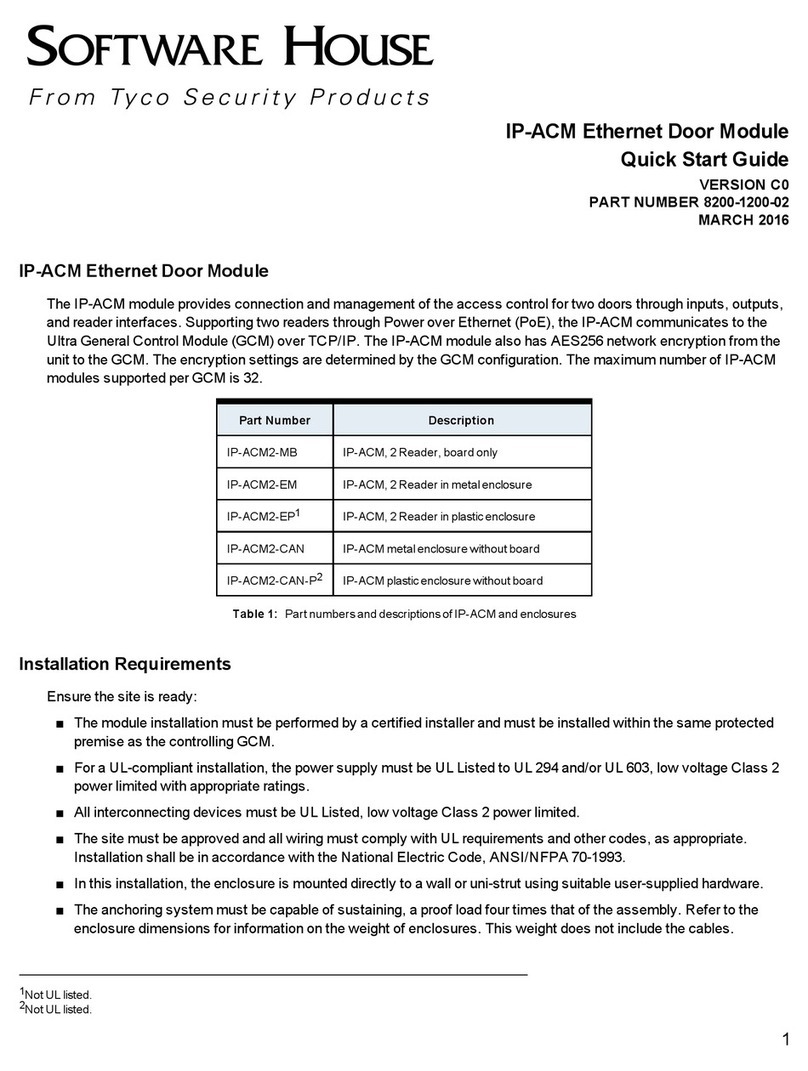 Tyco Security Products Software House IP-ACM quick start guide