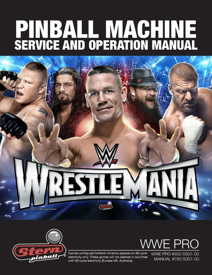 Stern Pinball WRESTLEMANIA WWE PRO User manual Stern Pinball WRESTLEMANIA WWE PRO User manual
