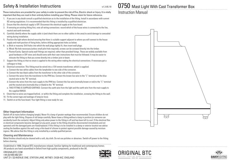 Davey Lighting Original BTC 0750 User manual