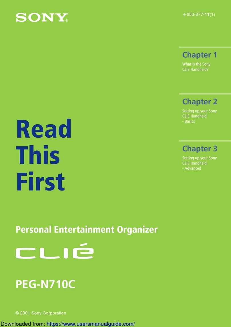 Sony CLIE PEG-N710C Instruction sheet