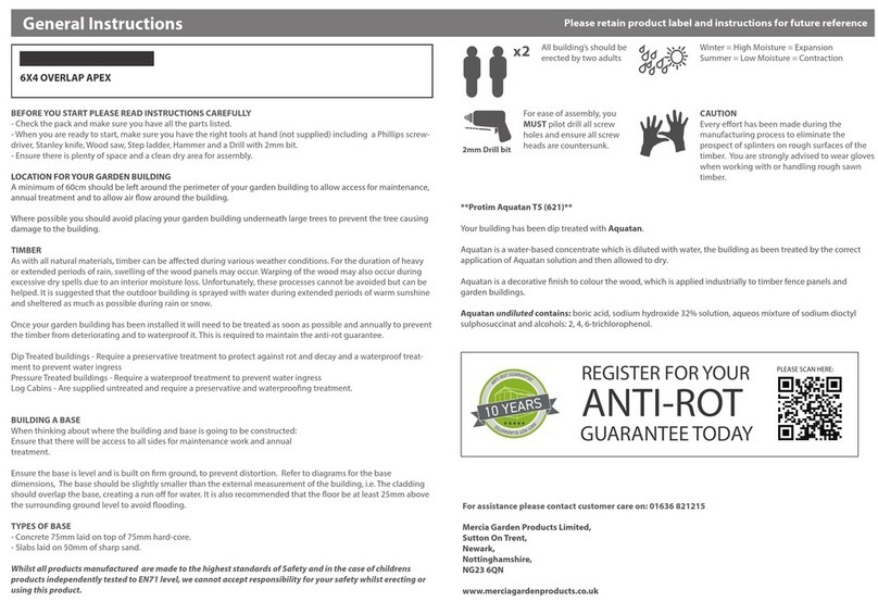 Mercia Garden Products 01OVLPA0604SDFW-V1 General instructions Mercia Garden Products 01OVLPA0604SDFW-V1 General instructions