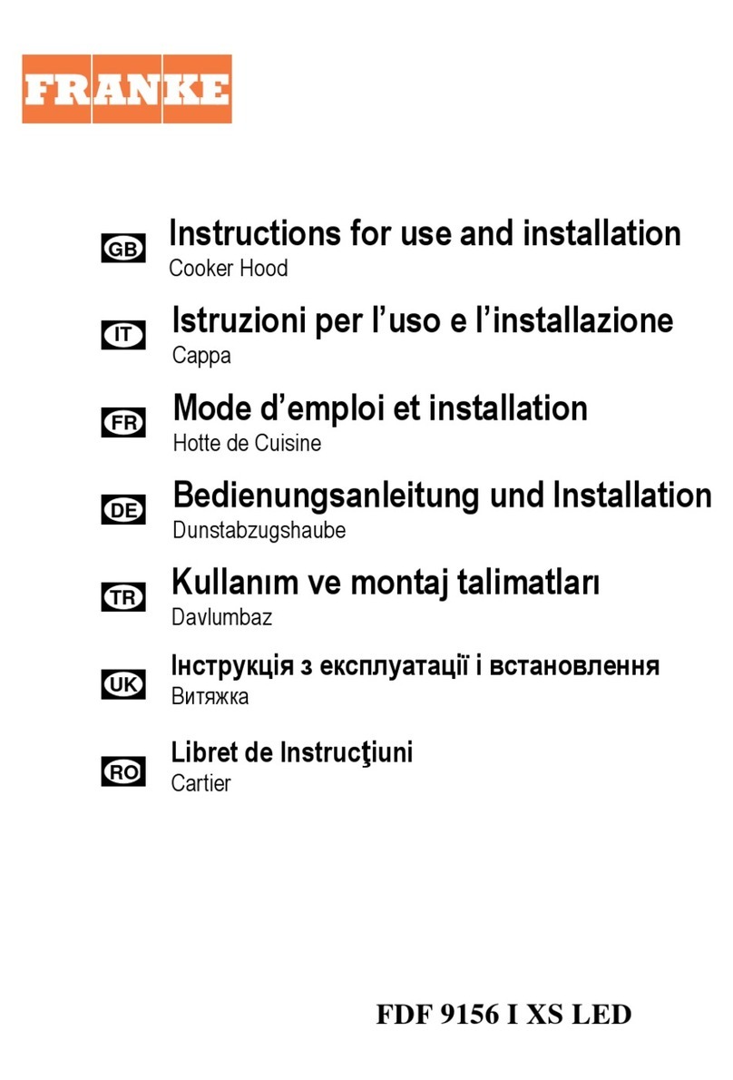 Franke FDF 9156 I XS Operation manual