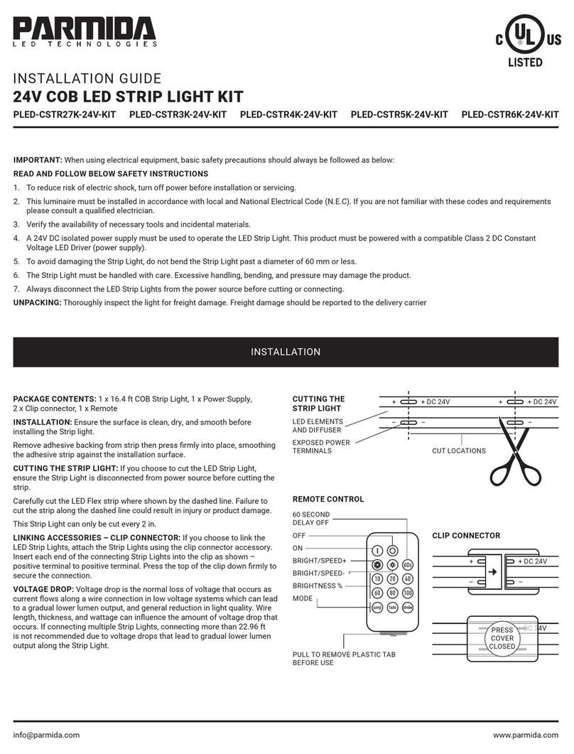 PARMIDA PLED-CSTR27K-24V-KIT installation guide