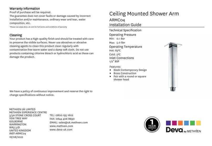 METHVEN Deva ARMC04 User manual METHVEN Deva ARMC04 User manual