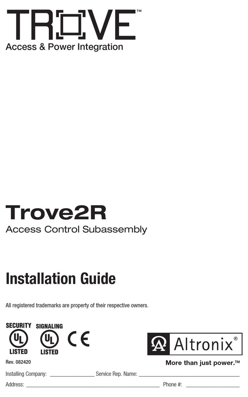 Altronix Trove Series User manual