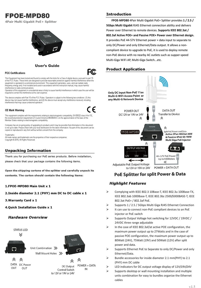 Cerio FPOE-MPD80 user guide