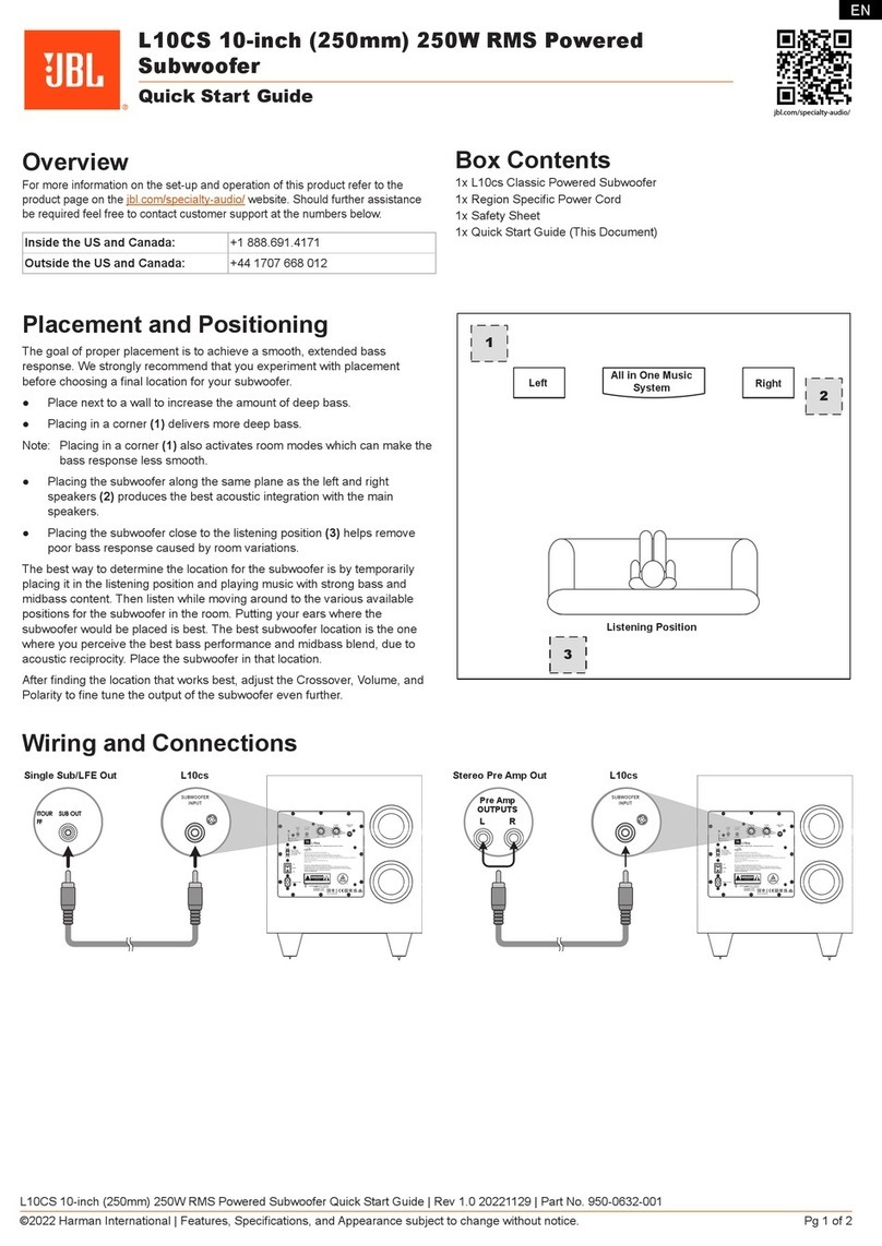 Harman JBL L10CS User manual
